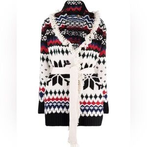 $798 NWT POLO RALPH LAUREN XXS Intarsia Knit Nordic Fair Isle Wool Shawl…